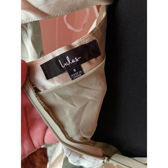 Lulus Days Like Today Sage Satin Asymmetrical Tie-Back Midi Dress NWT Sz S - Picture 9 of 9